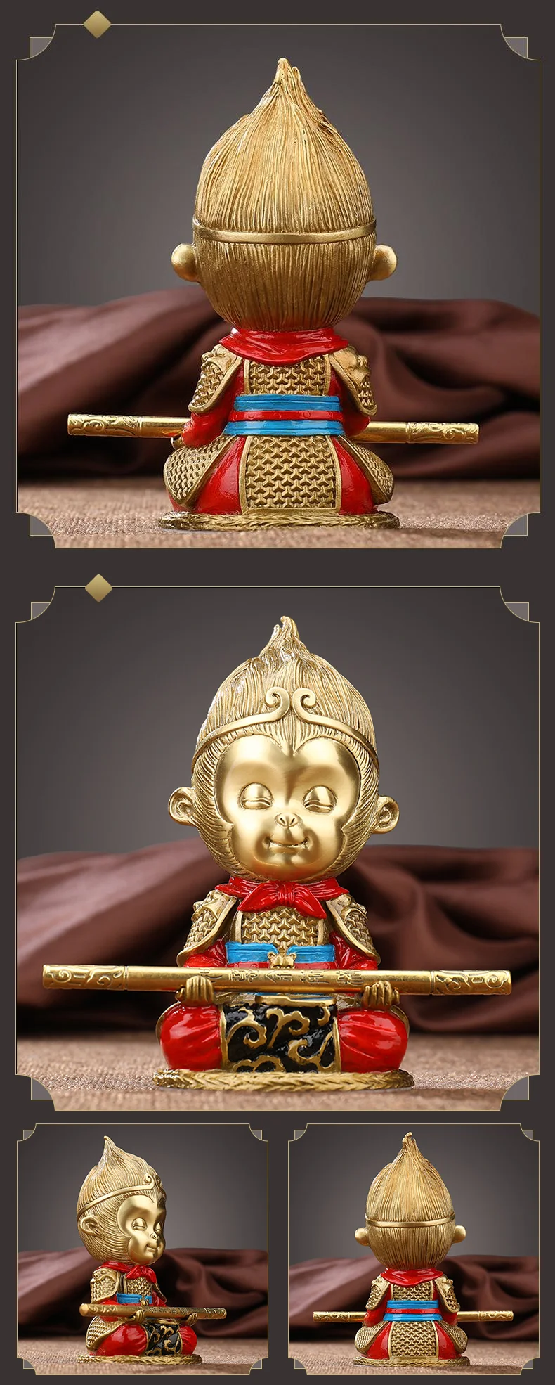 Wukong Ease one's mind Copper Figurine